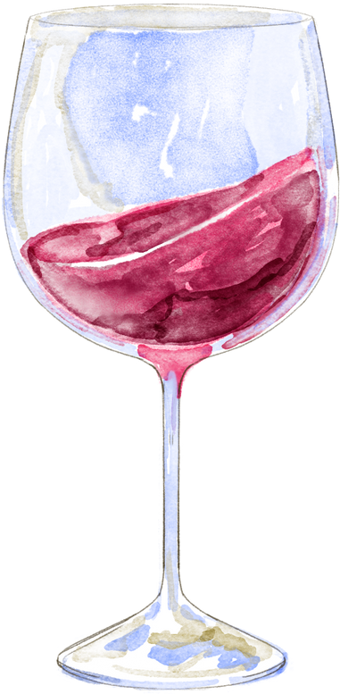Wine Glass Watercolor Illustration